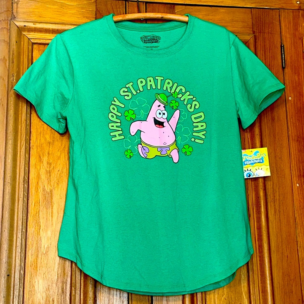🍀 Sponge Bob Squarepants Happy St. Patrick’s Day! Short Sleeve T-Shirt XXL NWT 🍀